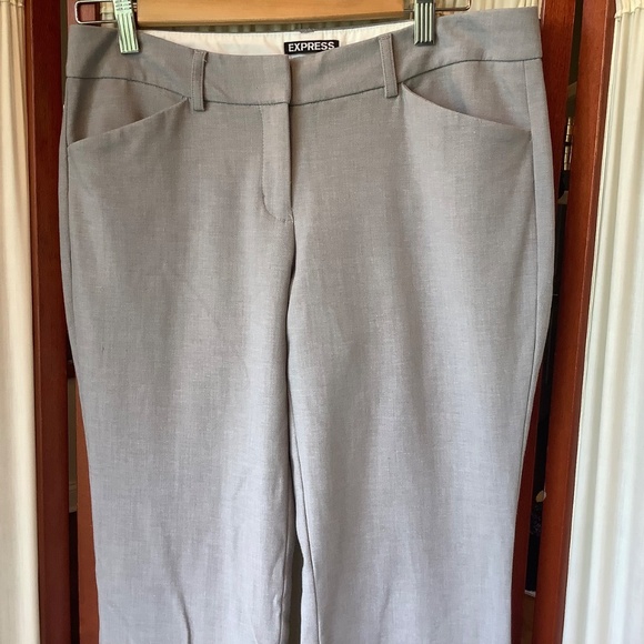 Express Editor Trouser Dress Pants Womens 6R Gray Stretch - Picture 2 of 7